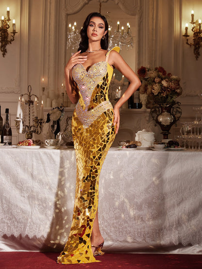 Abito Maxi Senza Maniche con Strass Finnegan