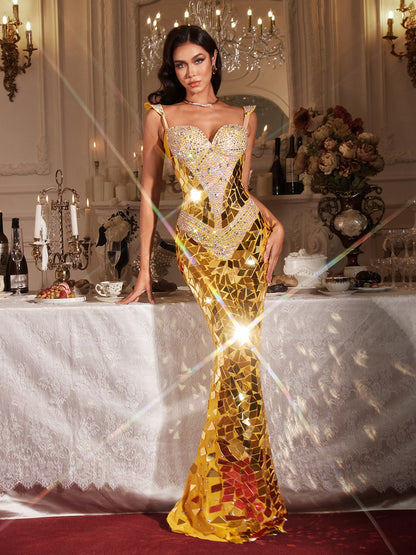 Abito Maxi Senza Maniche con Strass Finnegan