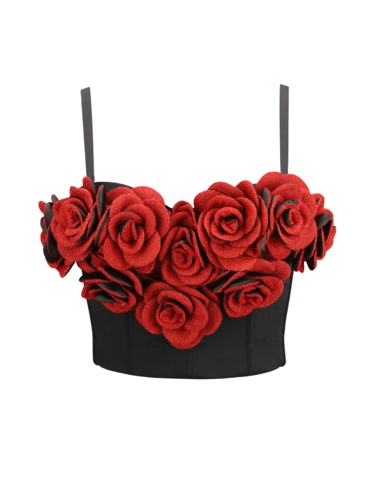 Top Bustier Fivika con Spaghetti e Fiori