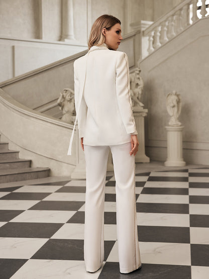 Set Blazer con Scarf e Collo Profondo Fyronth