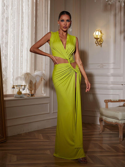 Abito Maxi con Cutout e Scollatura a V Gertrude