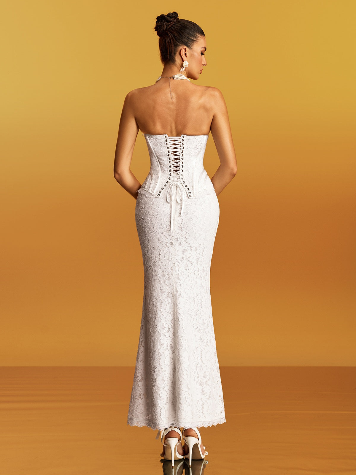 Abito Maxi Floreale Senza Spalline Gyrex