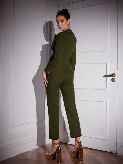 Set Blazer con Bottoni a Fiore in Tulle Halcyon