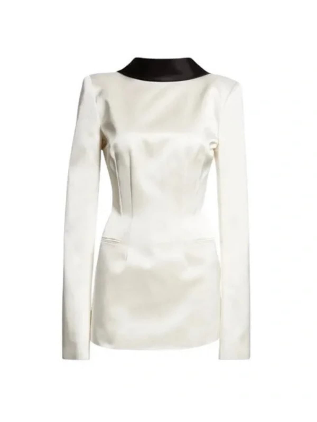 Abito Mini Senza Schiena con Collo Piegato Hyrithia in Nero e Bianco