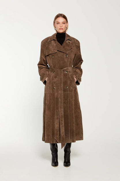 Sienna Suede Trench Coat