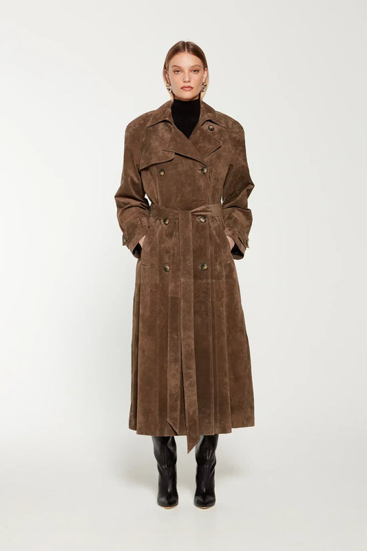 Sienna Suede Trench Coat