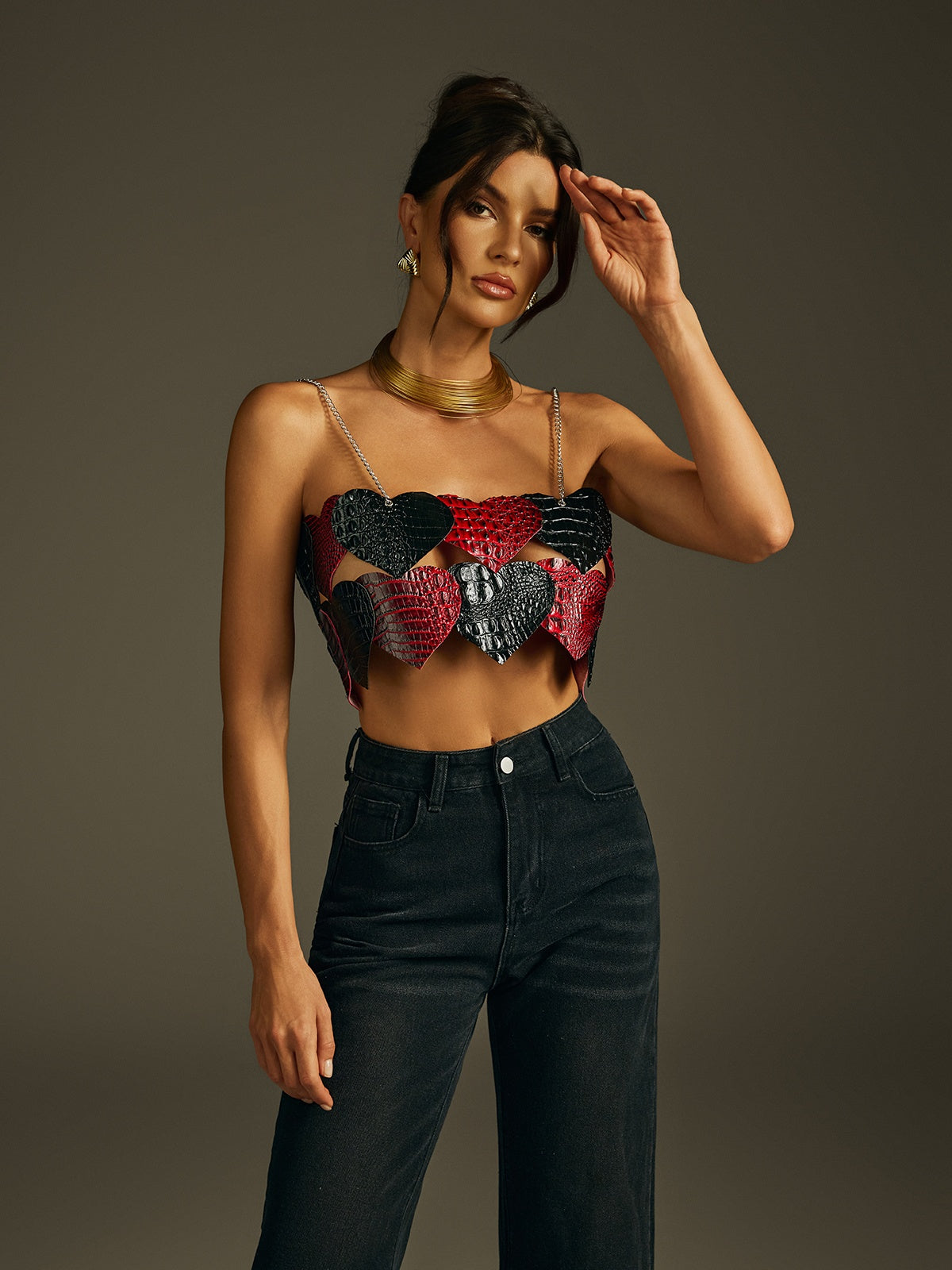 Top Jyren Spaghetti Chain Heart