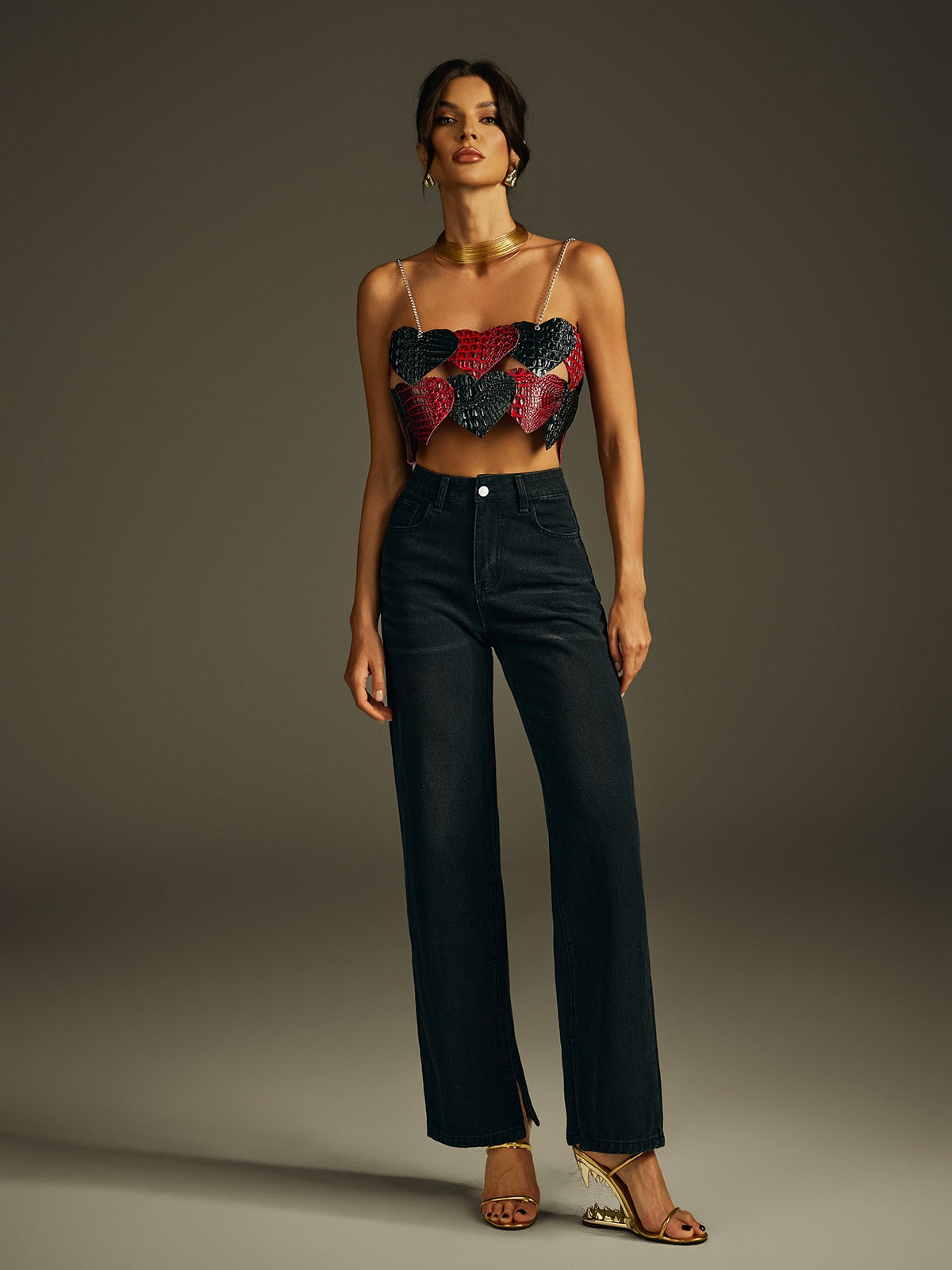 Top Jyren Spaghetti Chain Heart