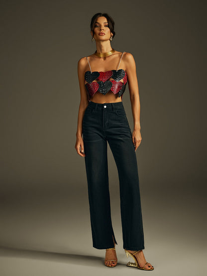 Top Jyren Spaghetti Chain Heart