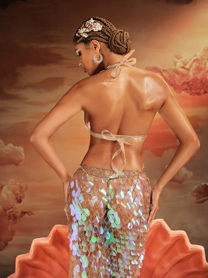 Top in Maglia con Catene Kaelrix Verde