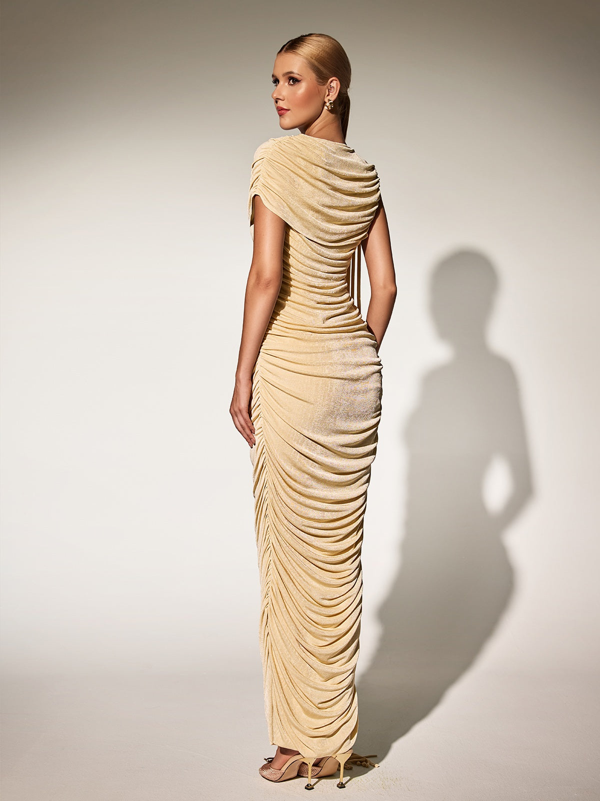 Abito Maxi Drappeggiato Katinka In Beige