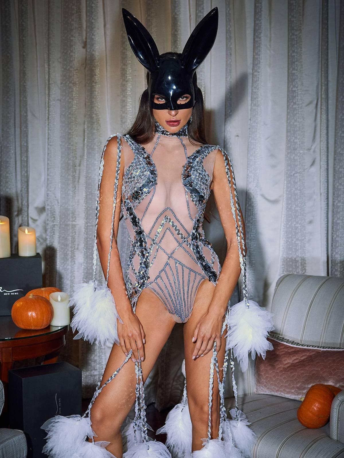 Body in Rete con Frange e Paillettes Kent