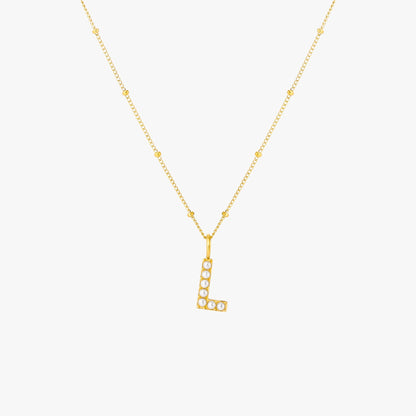 Collana con Iniziale di Perla