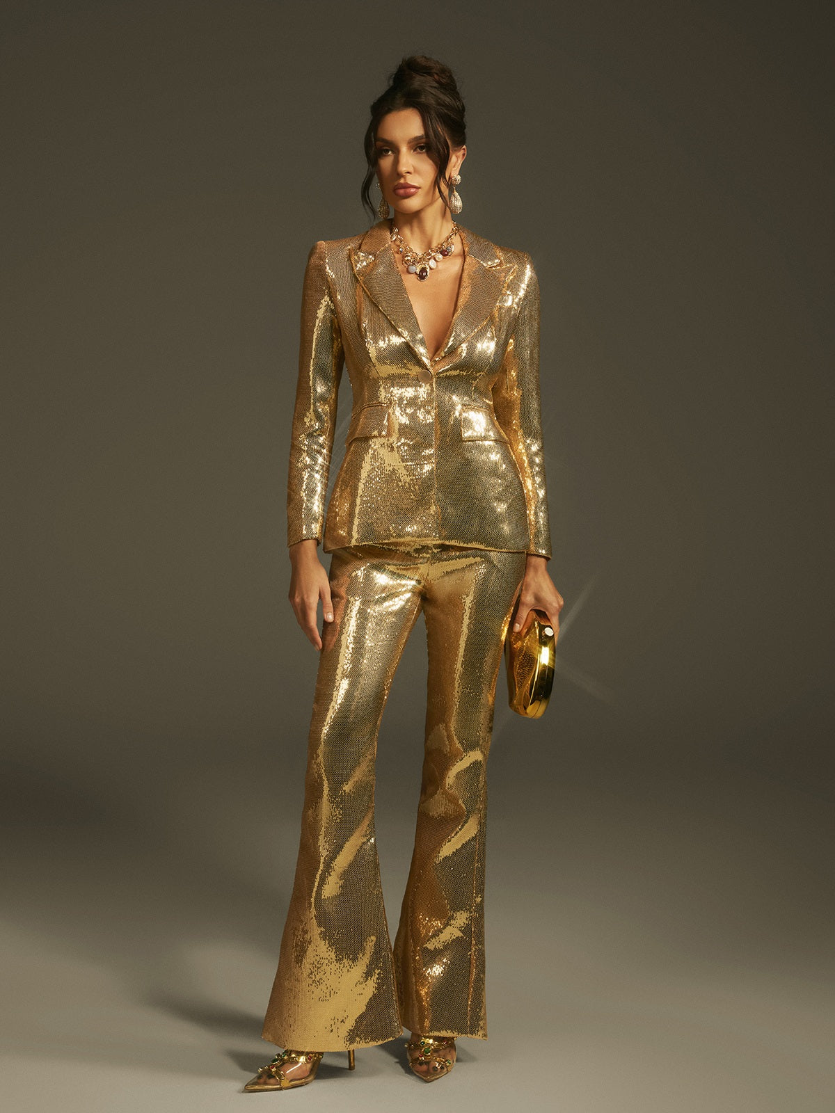 Completo Blazer Lungo Larna con Paillettes