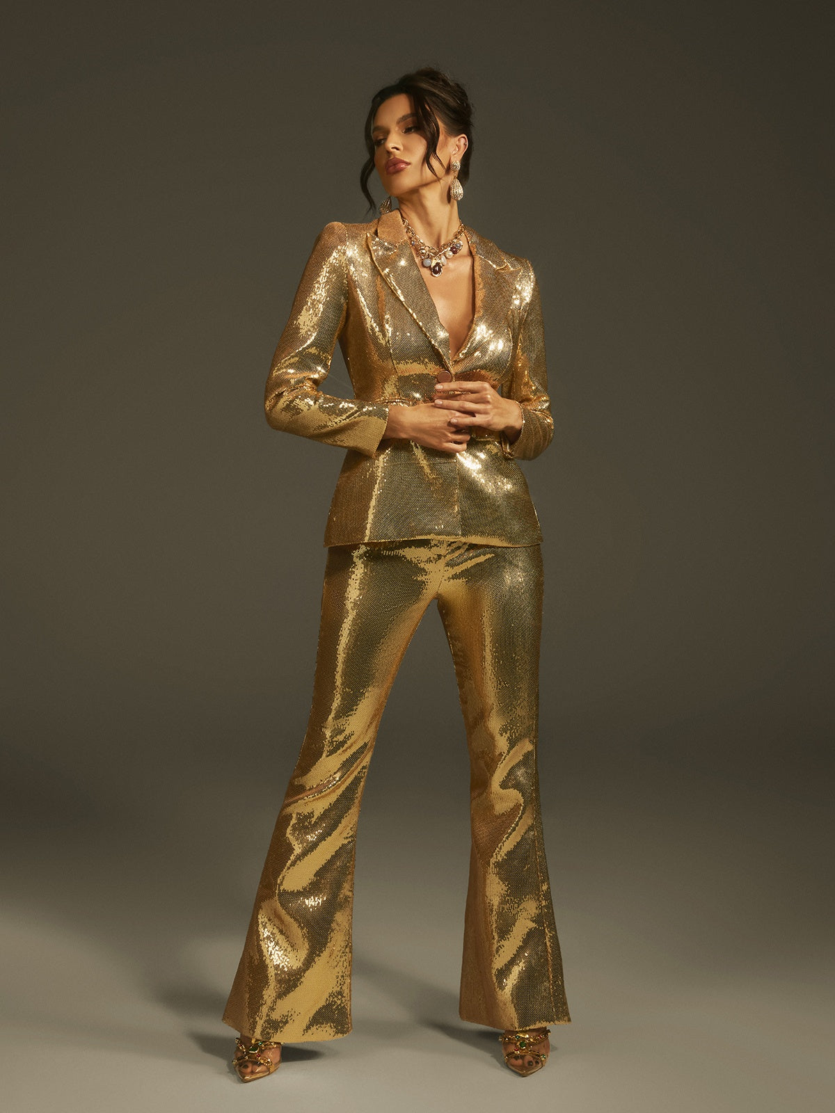 Completo Blazer Lungo Larna con Paillettes