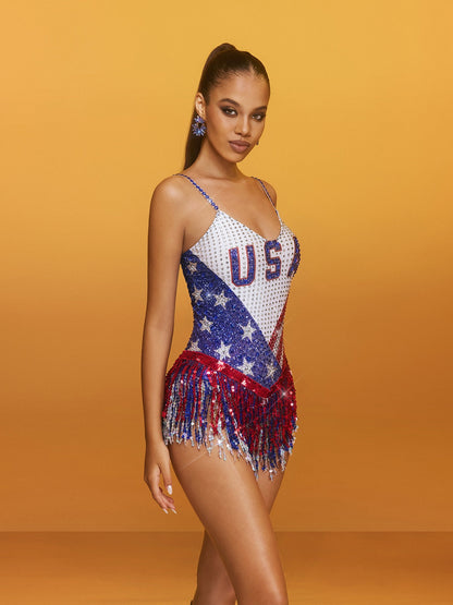 Body Stampato con Strass Latoya