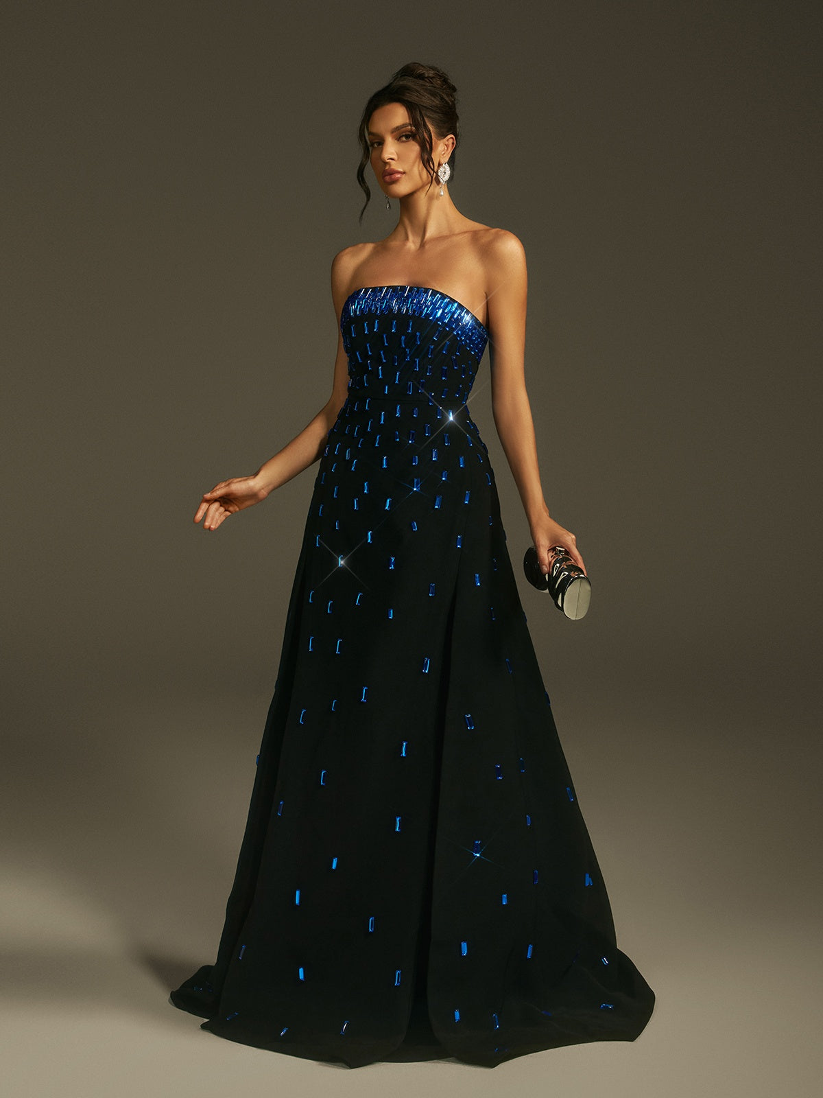 Abito Maxi Senza Spalline Leimomi con Cristalli