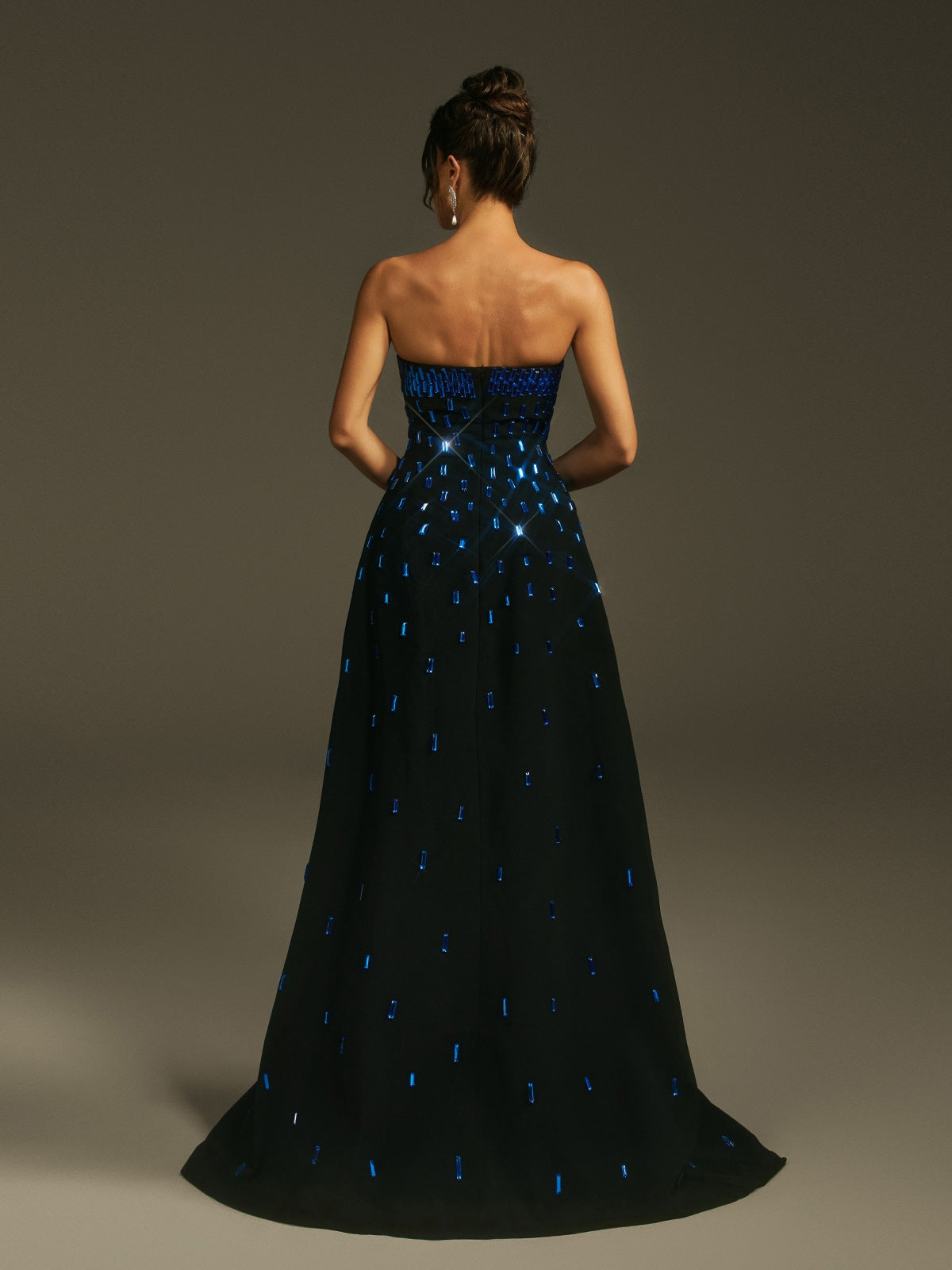 Abito Maxi Senza Spalline Leimomi con Cristalli