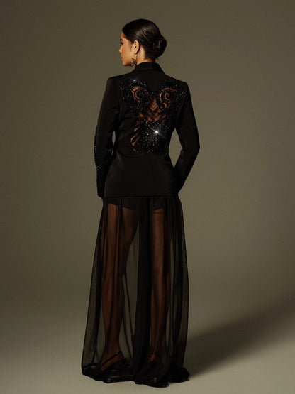 Set Blazer in Rete con Strass Leonardo