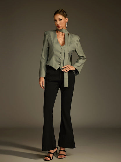 Blazer con Scarf a V Lucrece