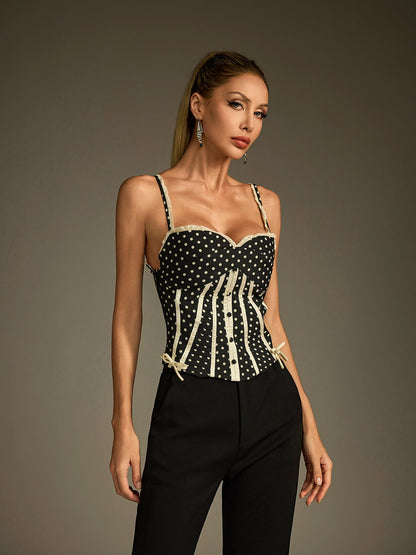 Top Lucretia con Fiocco a Pois