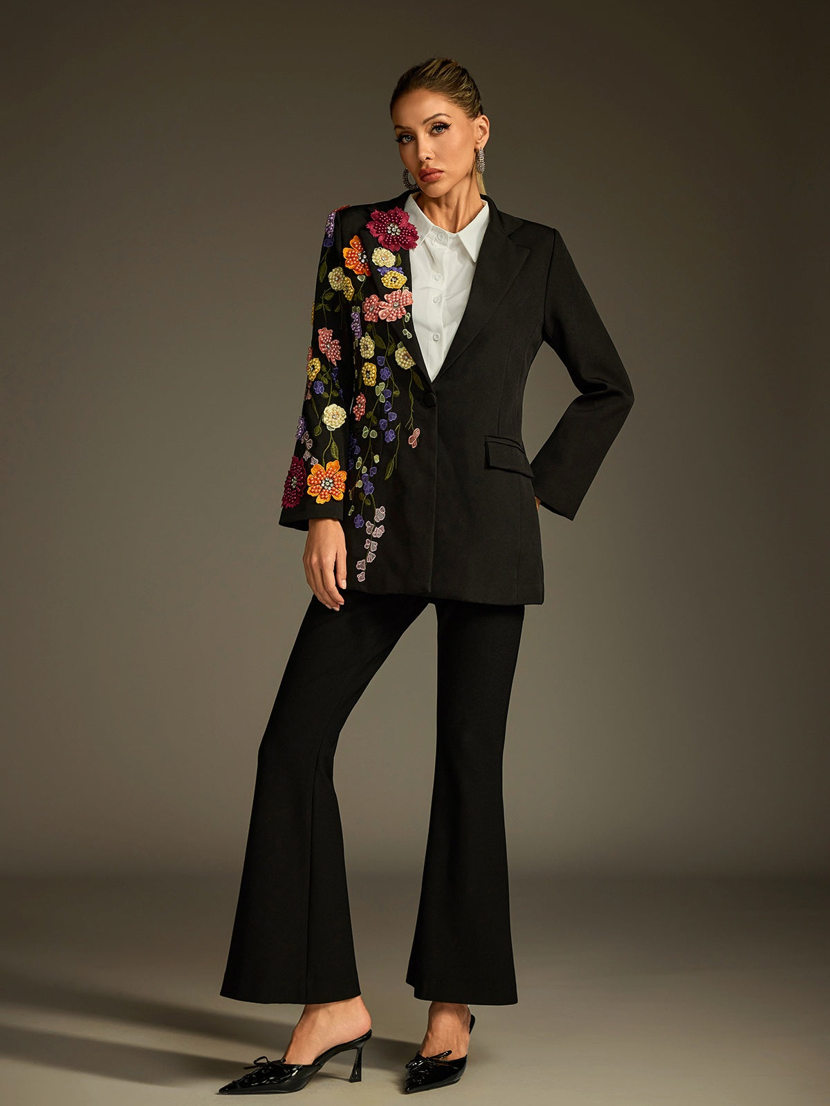 Blazer Ricamato con Fiori Ludmila