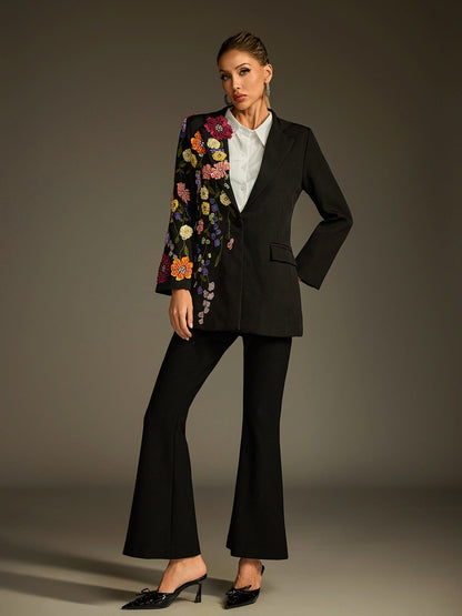 Blazer Ricamato con Fiori Ludmila