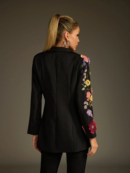Blazer Ricamato con Fiori Ludmila