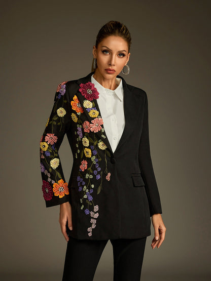 Blazer Ricamato con Fiori Ludmila