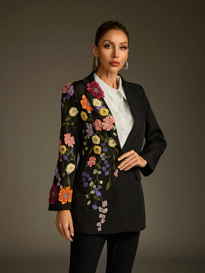 Blazer Ricamato con Fiori Ludmila