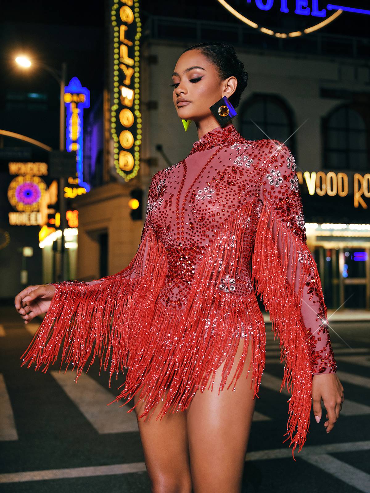 Body con Frange di Strass Macsen