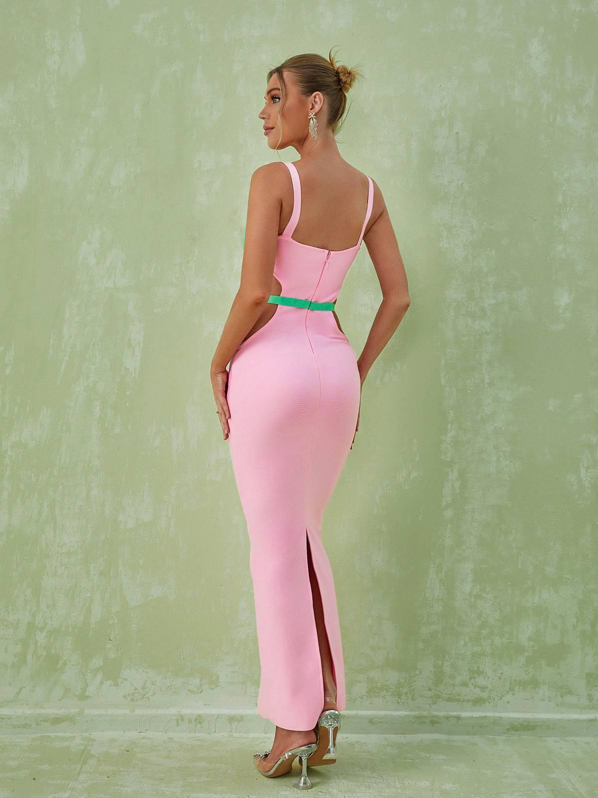 Abito Maxi Cutout Embellished Margaux In Rosa