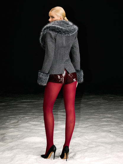 Blazer Masuyo in Pelliccia Sintetica a Maniche Lunghe