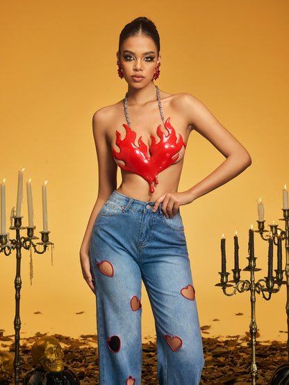 Top in Armatura a Collo Halterneck Naldrix