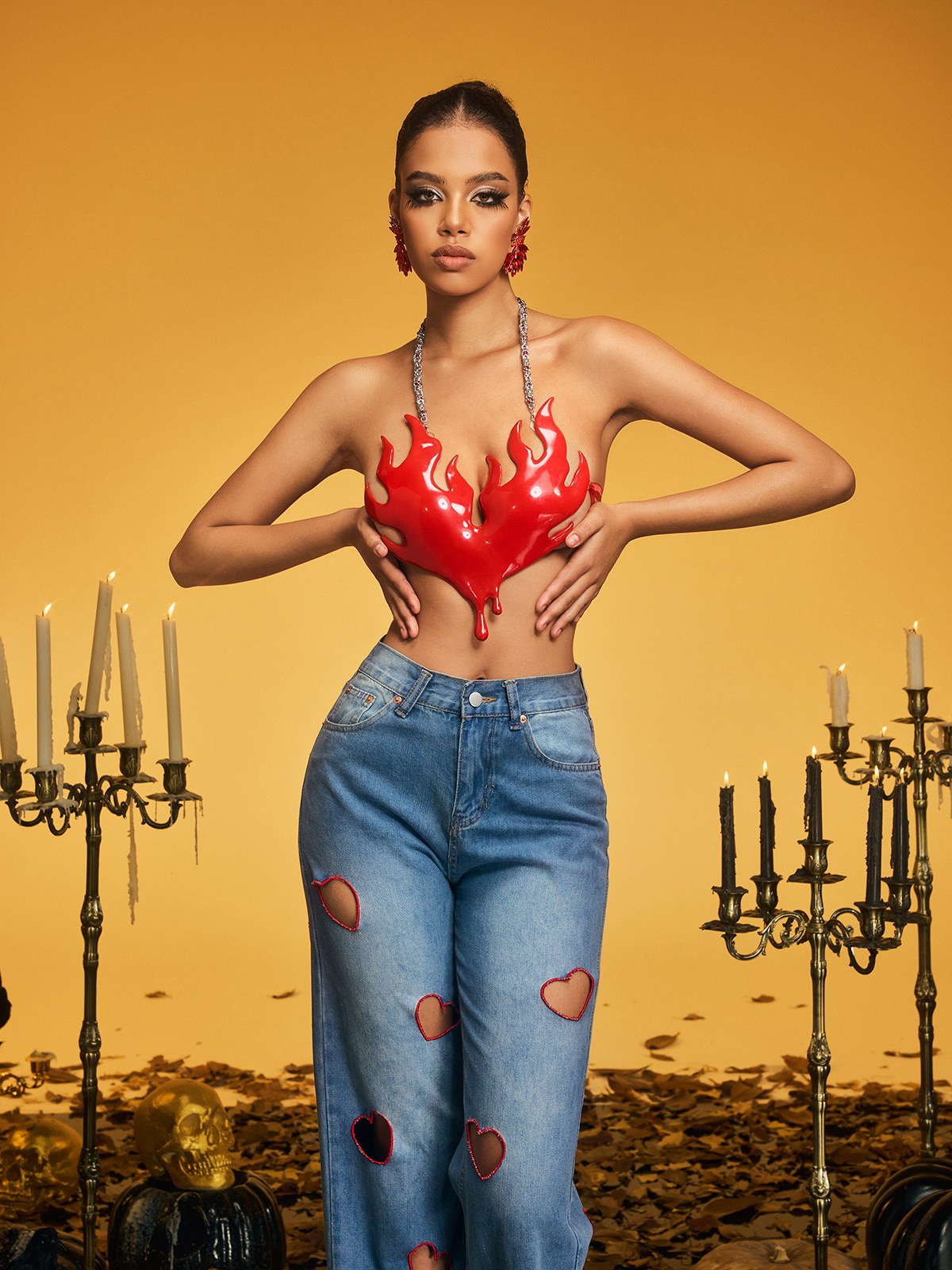 Top in Armatura a Collo Halterneck Naldrix