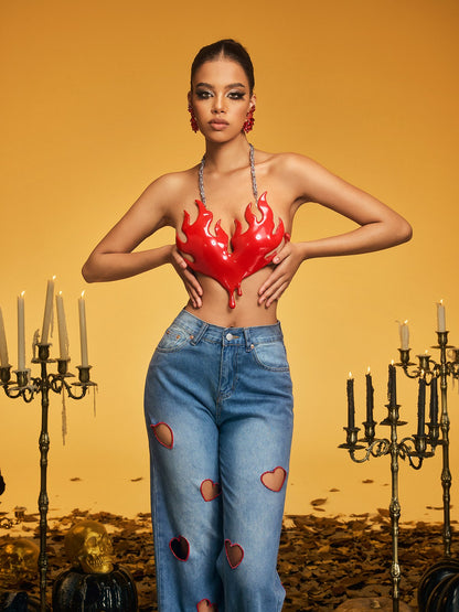 Top in Armatura a Collo Halterneck Naldrix