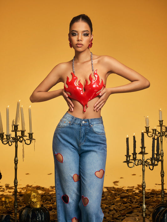 Top in Armatura a Collo Halterneck Naldrix