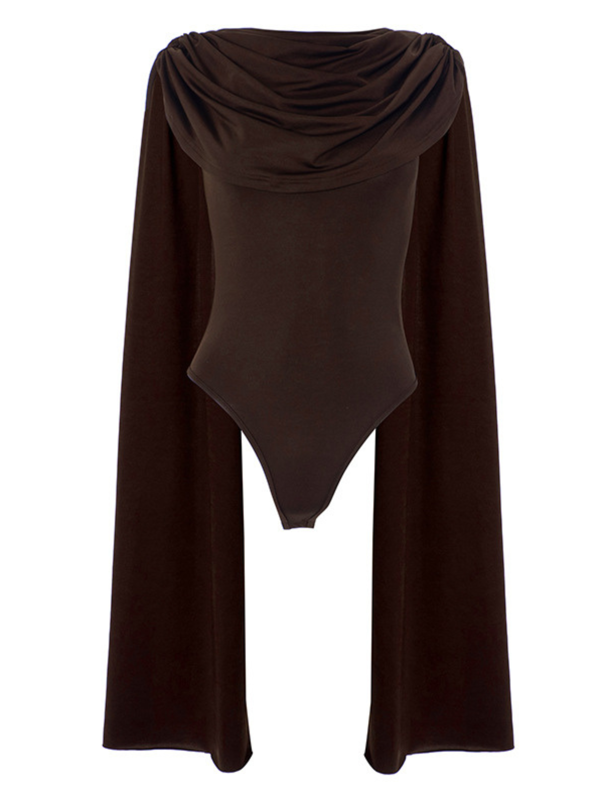 Body con Collo a Cowl Nyressa in Marrone