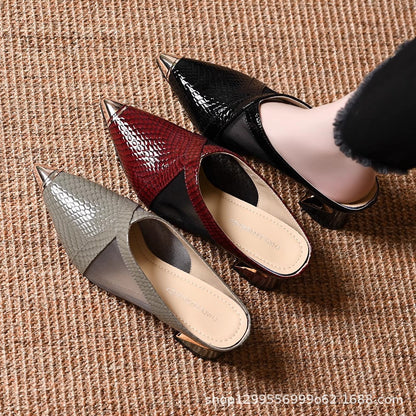 Valerie Genuine Leather Mules