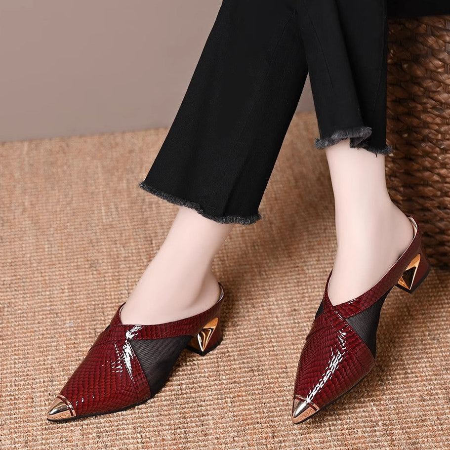 Valerie Genuine Leather Mules
