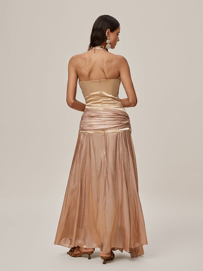 Abito Maxi Drappeggiato con Halterneck Ophrah