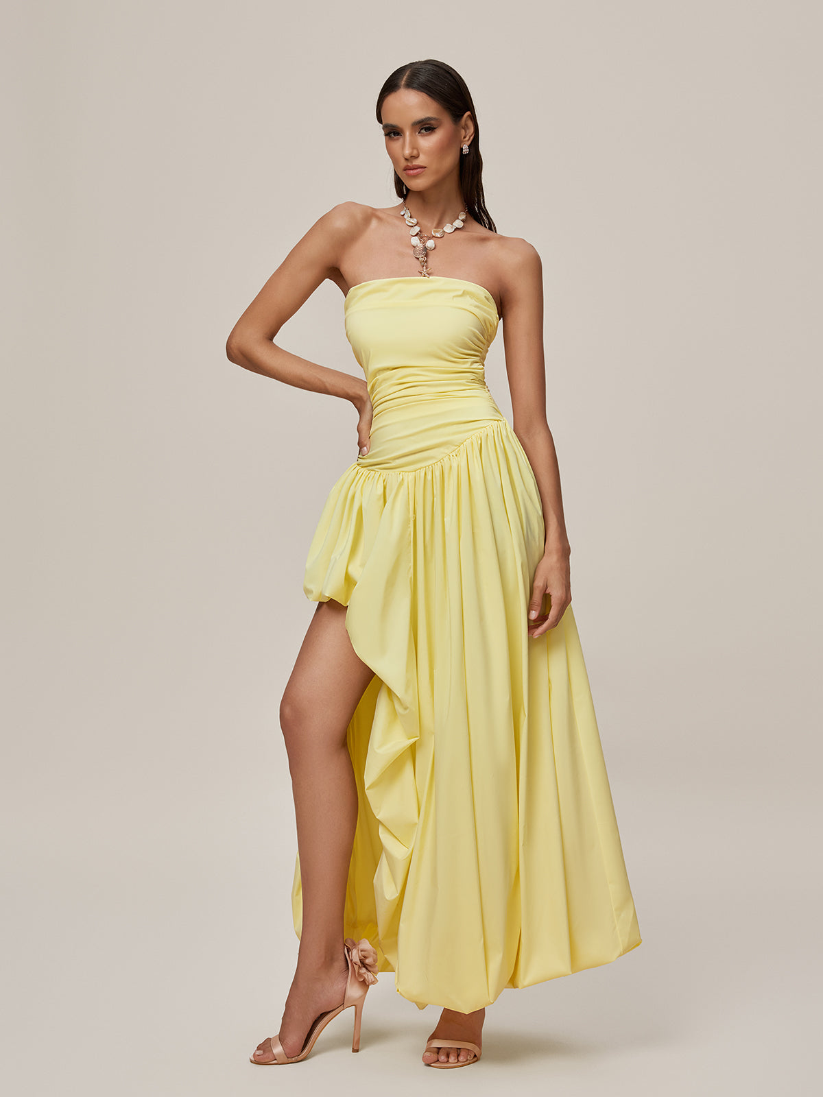 Abito Maxi Bubble Senza Spalline con Lacci Oracle