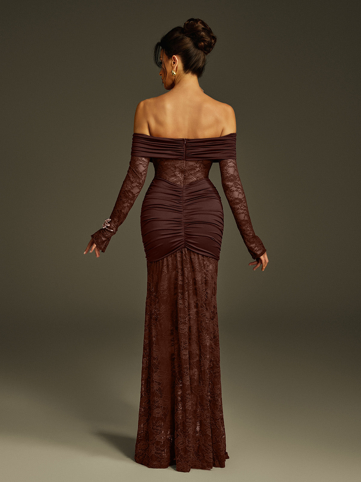 Abito Maxi in Pizzo Off Shoulder Poseidon