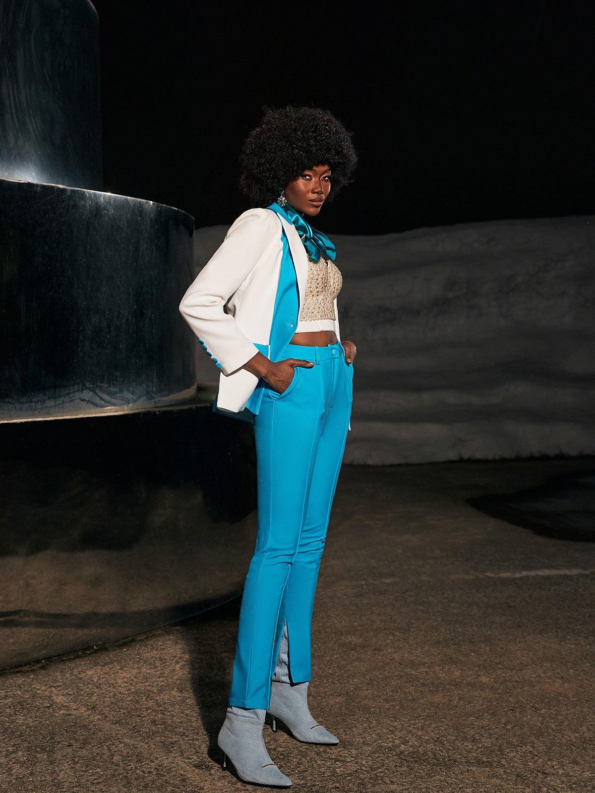 Completo Blazer a Maniche Lunghe Rita in Blu