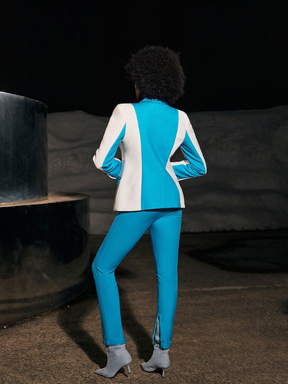 Completo Blazer a Maniche Lunghe Rita in Blu