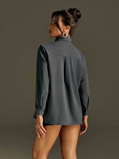 Camicia con Collo e Cravatta Rohit