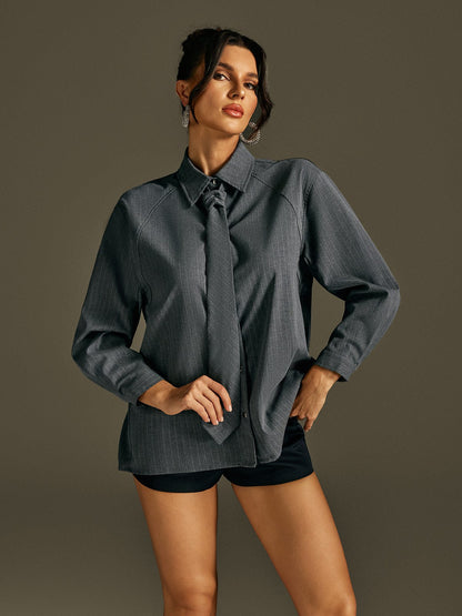 Camicia con Collo e Cravatta Rohit