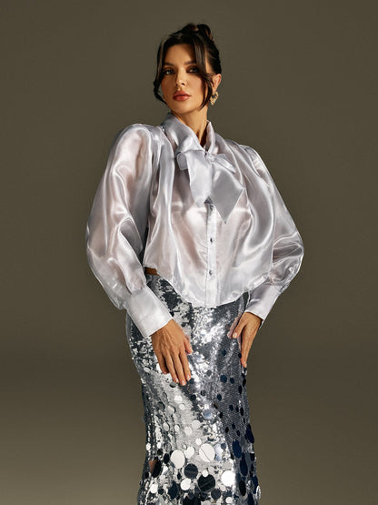 Top in Organza con Fiocco Ronica