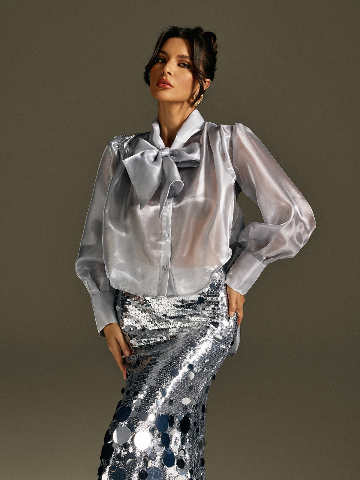 Top in Organza con Fiocco Ronica