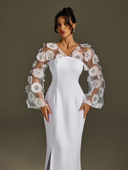 Abito Maxi Rosaire con Paillettes a Fiore